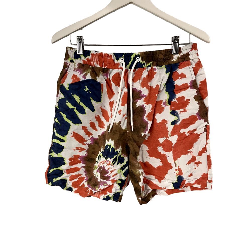 Lira CRTV SCTY Shorts Trunks Mens‎ L Casual Elastic Waist Drawstring Tie Dye